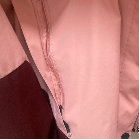 Stylish Pink and Burgundy Women's Rain Jacket - Picture 6 of 9